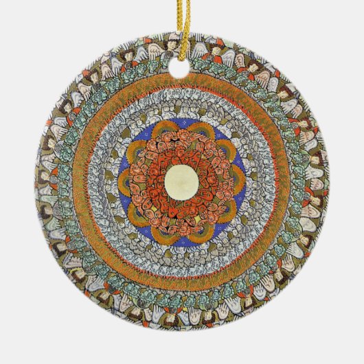 Die Engelschrecken - Hildegard von Bingen Keramik Ornament (Vorne)