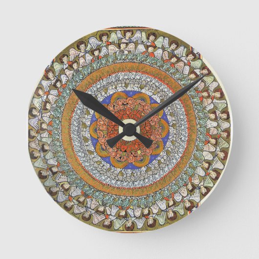 Die Engelschrecken - Hildegard von Bingen Runde Wanduhr (Vorderseite)