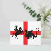 Die englische Flagge George und der Drache Postkarte (Stehend Vorderseite)