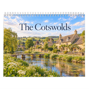 Die englische Landschaft und Dörfer von Cotswolds Kalender