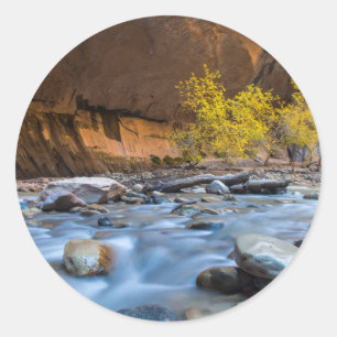 Die Engstelle des Virgin River im Herbst Runder Aufkleber