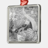 Die enorme Eiche wird verringert Silbernes Ornament (Links)