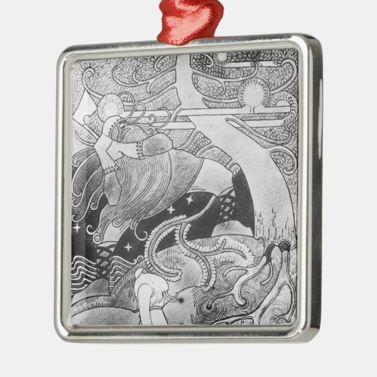 Die enorme Eiche wird verringert Silbernes Ornament (Links)