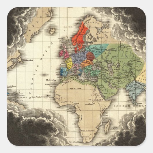 Die Entdeckung Amerikas 1498 AD Quadratischer Aufkleber (Vorderseite)