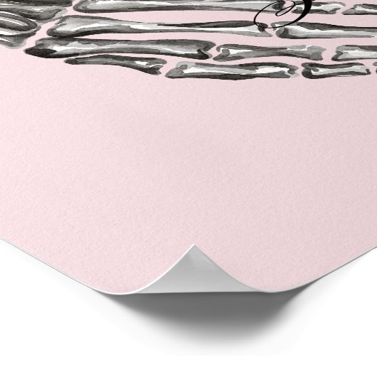 Die Entdeckung der Liebe Gothic Goth Skeleton Hand Poster (Ecke)