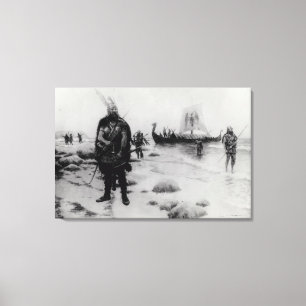 Die Entdeckung von Amerika durch Leif Eriksson Leinwanddruck