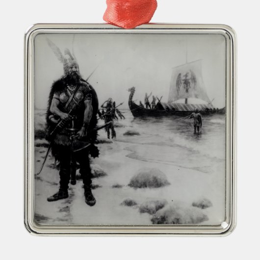 Die Entdeckung von Amerika durch Leif Eriksson Ornament Aus Metall (Vorne)