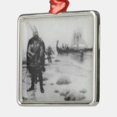 Die Entdeckung von Amerika durch Leif Eriksson Ornament Aus Metall (Links)