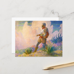Die Entdeckung von Newell Convers Wyeth Feiertagspostkarte