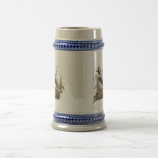 Die Ente mit Büffelkopf (Fuligula albeola) Bierglas (Mittel)