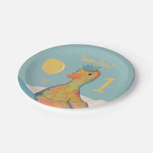 Die Ente Pappteller (Schrägansicht)