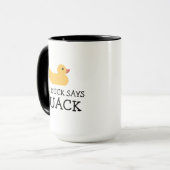 Die Ente sagt die Quackgelbbader Duckkaffee-Tasse Tasse (Vorderseite Links)