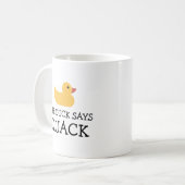 Die Ente sagt: "Quack Yellow Bath Duck" Kaffeetasse (Vorderseite Links)