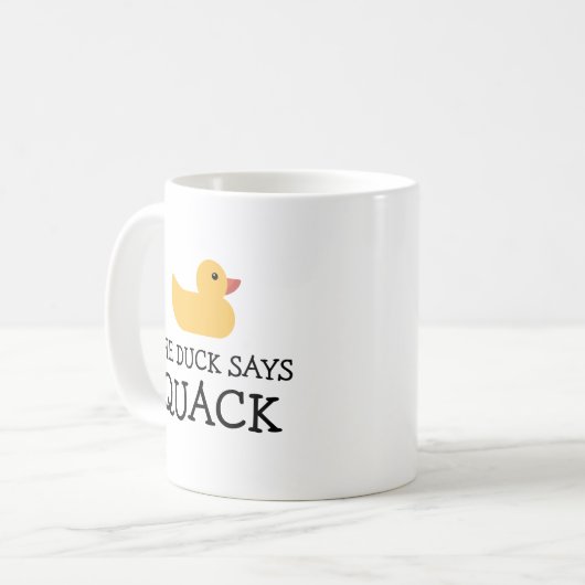 Die Ente sagt: "Quack Yellow Bath Duck" Kaffeetasse (Vorderseite Links)