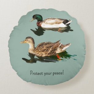 Die Enten. Frieden Rundes Kissen