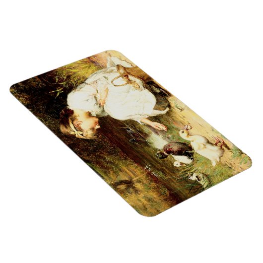 Die Enten gefüttert. Ostermagnete Magnet (Rechte Seite)