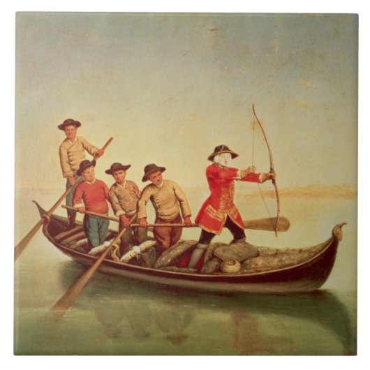 Die Enten-Jagd Fliese (Vorderseite)