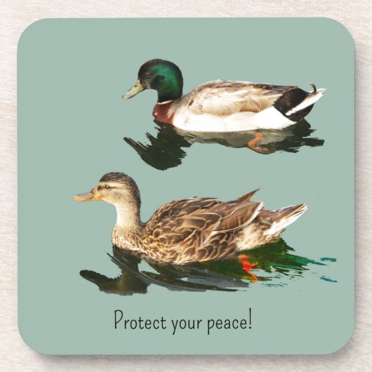 Die Enten. Schützen Sie Ihren Frieden Getränkeuntersetzer (Vorderseite)