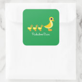 Die Entenfamilie Quadratischer Aufkleber (Tasche)