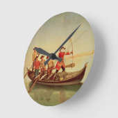 Die Entenjagd Runde Wanduhr (Winkel)