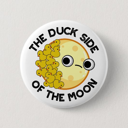 Die Entenseite des Mondes Lustiger Astronomie-Wort Button (Vorderseite)
