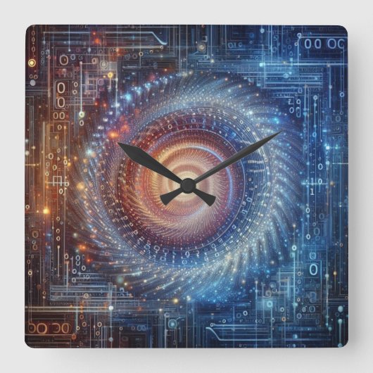 Die Enthüllung des digitalen Reiches Quadratische Wanduhr (Vorderseite)