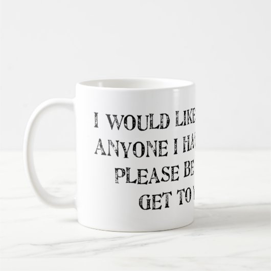 die Entschuldigung Kaffeetasse (Links)