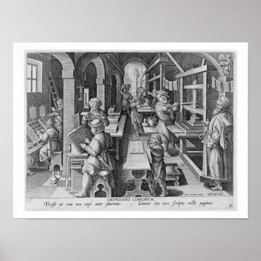 Die Entwicklung des Drucks, Platte 5 von "Nova Re Poster (Vorne)