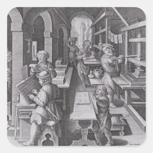 Die Entwicklung des Drucks Quadratischer Aufkleber (Vorderseite)