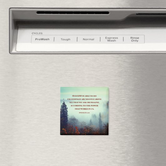 Die Ephesianer 3:20 Unser Gott ist... Fall Forest Magnet (In Situ (Geschirrspüler))