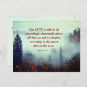 Die Ephesianer 3:20 Unser Gott ist... Fall Forest Postkarte (Vorne/Hinten)