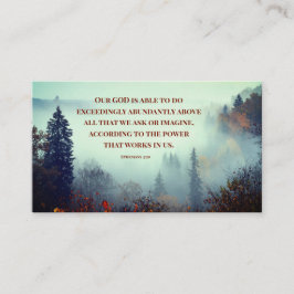 Die Ephesianer 3:20 Unser Gott ist... Fall Forest Visitenkarte