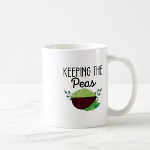 Die Erbsen lustig halten Gruppen-Erntedankfest-Mat Kaffeetasse