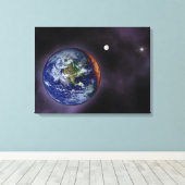 Die Erde an den äußeren Kanten Leinwanddruck (Insitu (Holzboden))