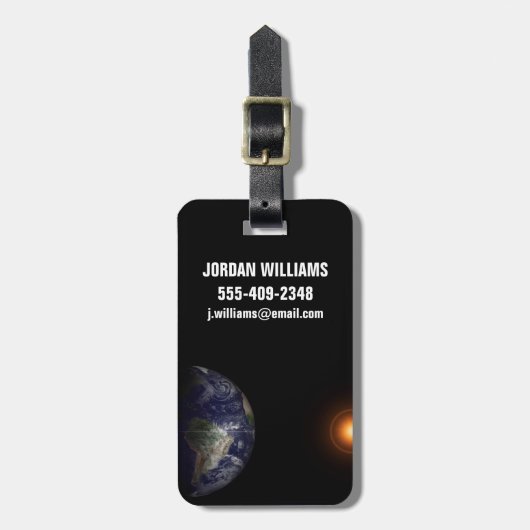 Die Erde an ihrem Äquinoktium. Gepäckanhänger (Vorderseite vertikal)