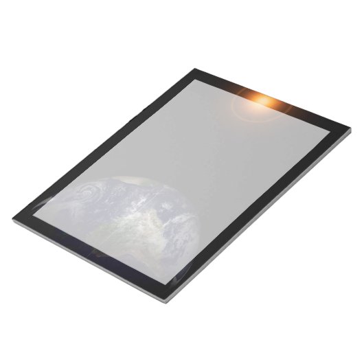 Die Erde an ihrem Äquinoktium. Notizblock (angewinkelt)