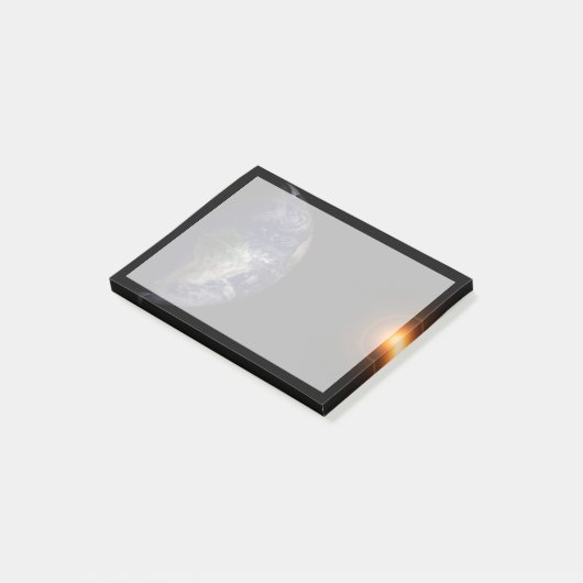 Die Erde an ihrem Äquinoktium. Post-it Klebezettel (angewinkelt)