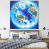 Die Erde, das blaue Planet Leinwanddruck (Insitu (Schlafzimmer))