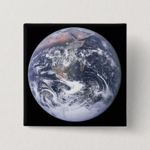 Die Erde "Der Blaue Marmor" scheint aus Apollo 17 Button