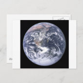 Die Erde "Der Blaue Marmor" scheint aus Apollo 17 Postkarte (Vorne/Hinten)