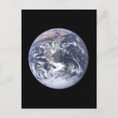 Die Erde "Der Blaue Marmor" scheint aus Apollo 17 Postkarte (Vorderseite)
