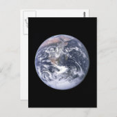 Die Erde "Der Blaue Marmor" scheint aus Apollo 17 Postkarte (Vorne/Hinten)