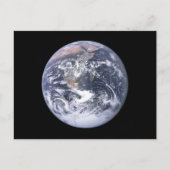 Die Erde "Der Blaue Marmor" scheint aus Apollo 17 Postkarte (Vorderseite)