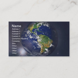 Die Erde, die im Weltraum über der Sonne aufsteigt Visitenkarte