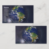 Die Erde, die im Weltraum über der Sonne aufsteigt Visitenkarte (Vorne/Hinten)