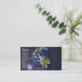 Die Erde, die im Weltraum über der Sonne aufsteigt Visitenkarte (Stehend Vorderseite)