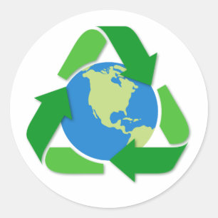 Die Erde, die Symbol recycelt, recycelt Aufkleber
