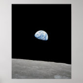 Die Erde erhebt sich über dem Mond, wie aus Apollo Poster (Vorne)
