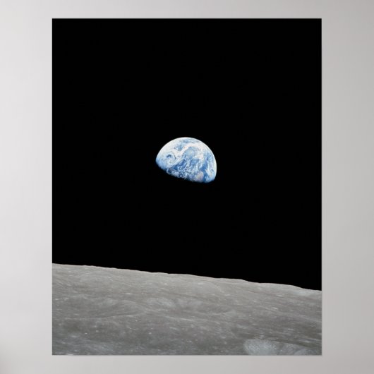 Die Erde erhebt sich über dem Mond, wie aus Apollo Poster (Vorne)