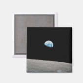 Die Erde erhebt sich über dem Mondlicht. Magnet (Vorderseite/Rückseite)